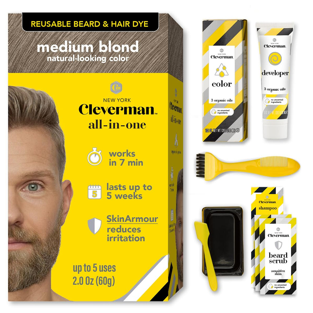Cleverman kit cobertura gris para cabello con color natural y duradero