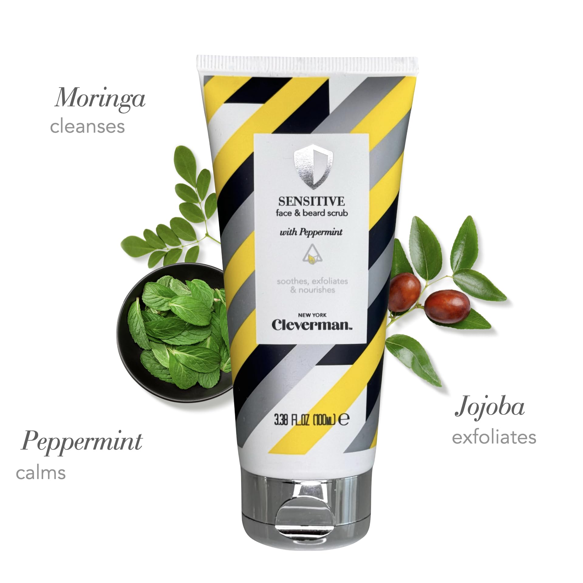 Cleverman Sensitive: limpieza profunda con moringa sin resecar la piel.