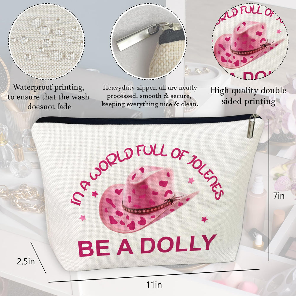 CLHHM Bolso maquillaje uso diario rosa, ideal para llevar en bolso diario.
