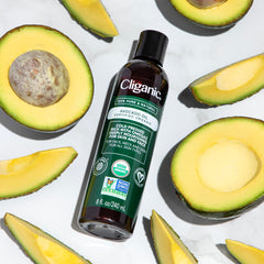 Cliganic Aceite de Aguacate Orgánico, aplicación en rostro, hidrata sin grasa.