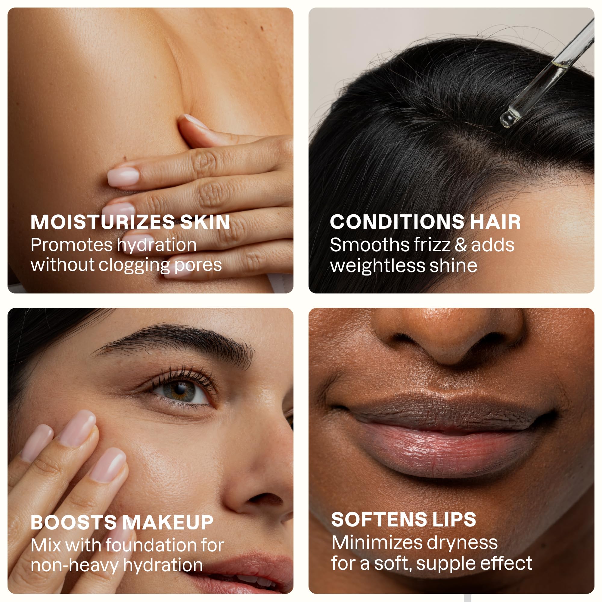 Cliganic Aceite de Argán Orgánico en cabello para brillo y suavidad.