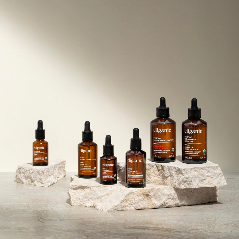 Cuidado de la piel con Aceite de Baobab Cliganic sin aditivos.