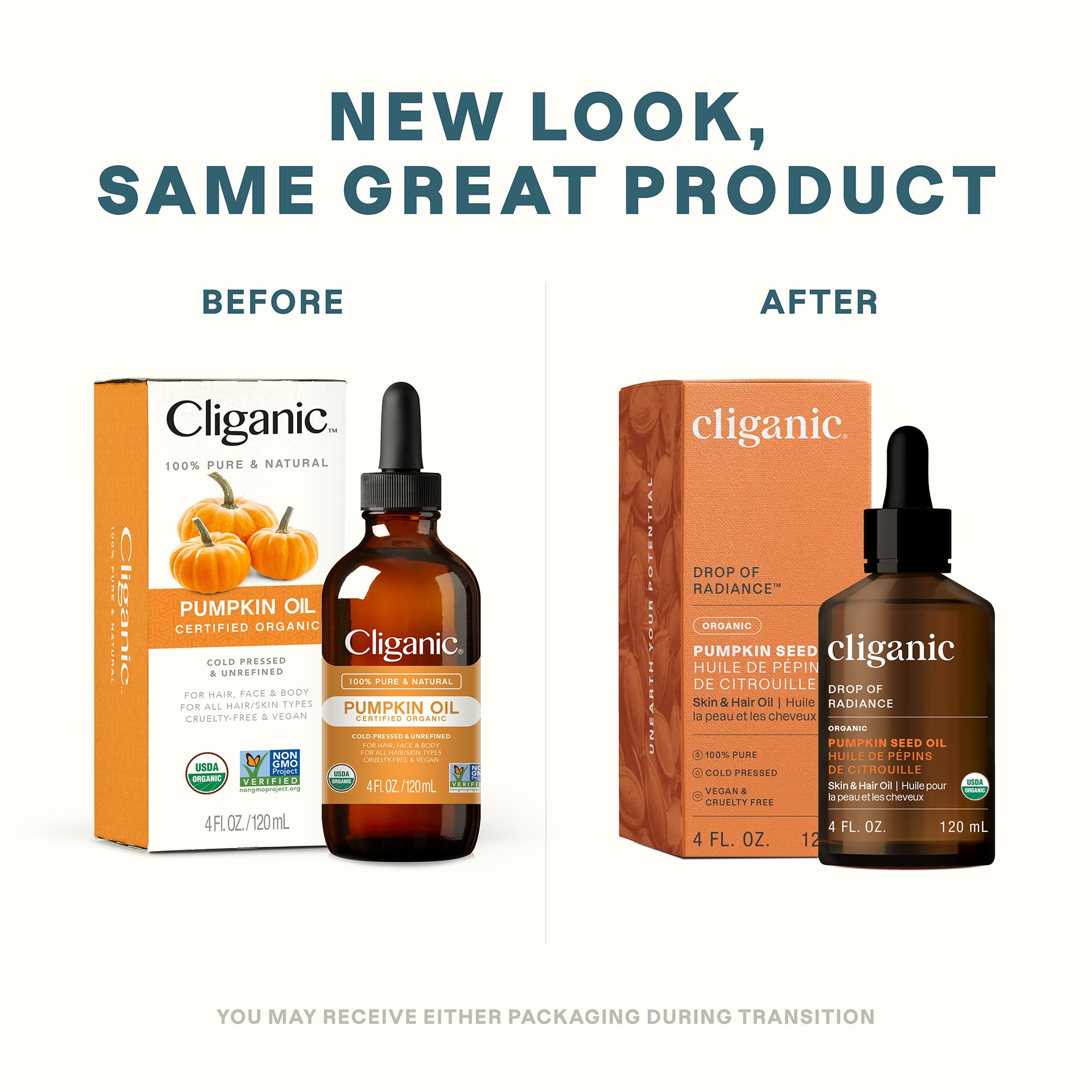 Cliganic Aceite Orgánico de Semilla de Calabaza, prensado en frío, nutre piel y cabello.
