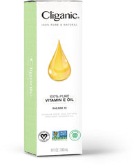 Cuidado de la piel con vitamina E Cliganic para suavidad y brillo natural