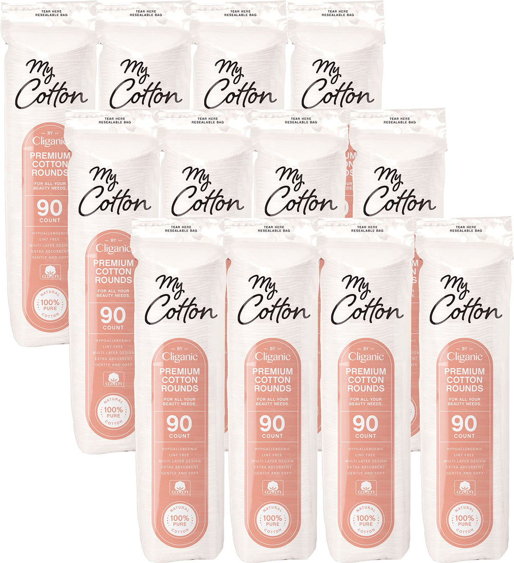 Discos de algodón premium Cliganic en empaque grande para desmaquillar