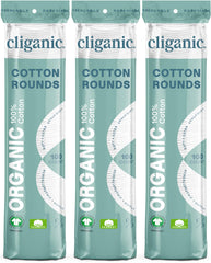 Cliganic algodón desmaquillante orgánico de 300 cuentas, ideal para desmaquillar con suavidad.