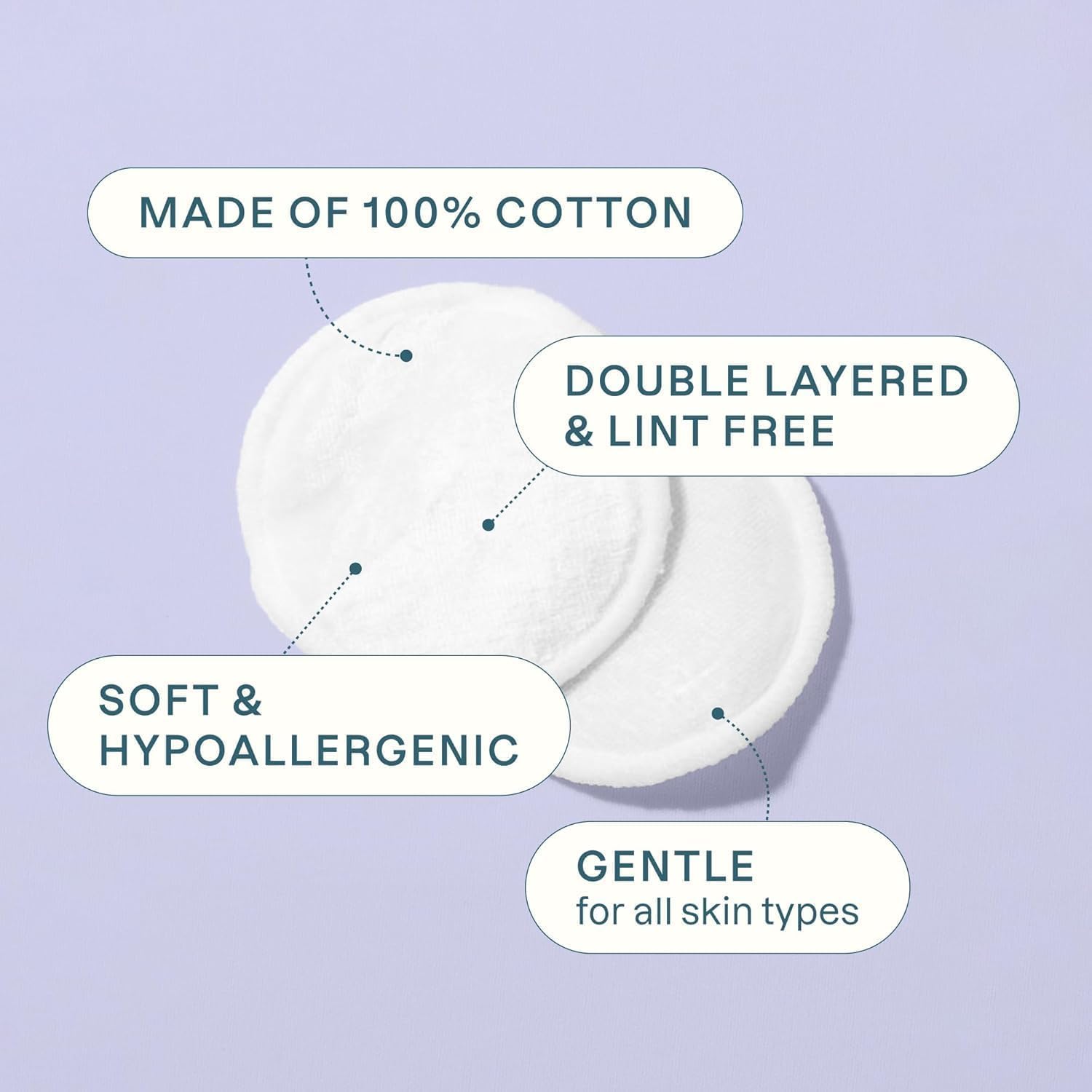 Cliganic discos-algodon-multi-capa-absorbentes para desmaquillado eficiente.