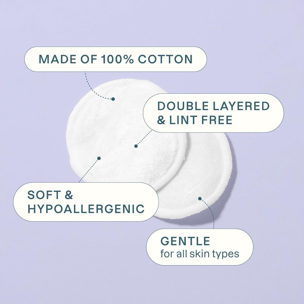 Cliganic discos-algodon-multi-capa-absorbentes para desmaquillado eficiente.