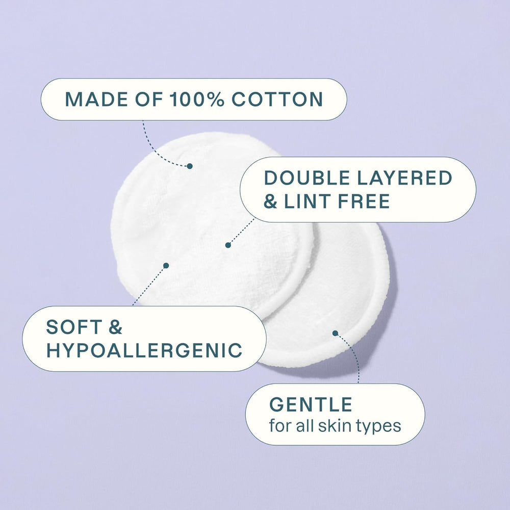 Cliganic discos algodón multi-capa con alta absorción para rostro.