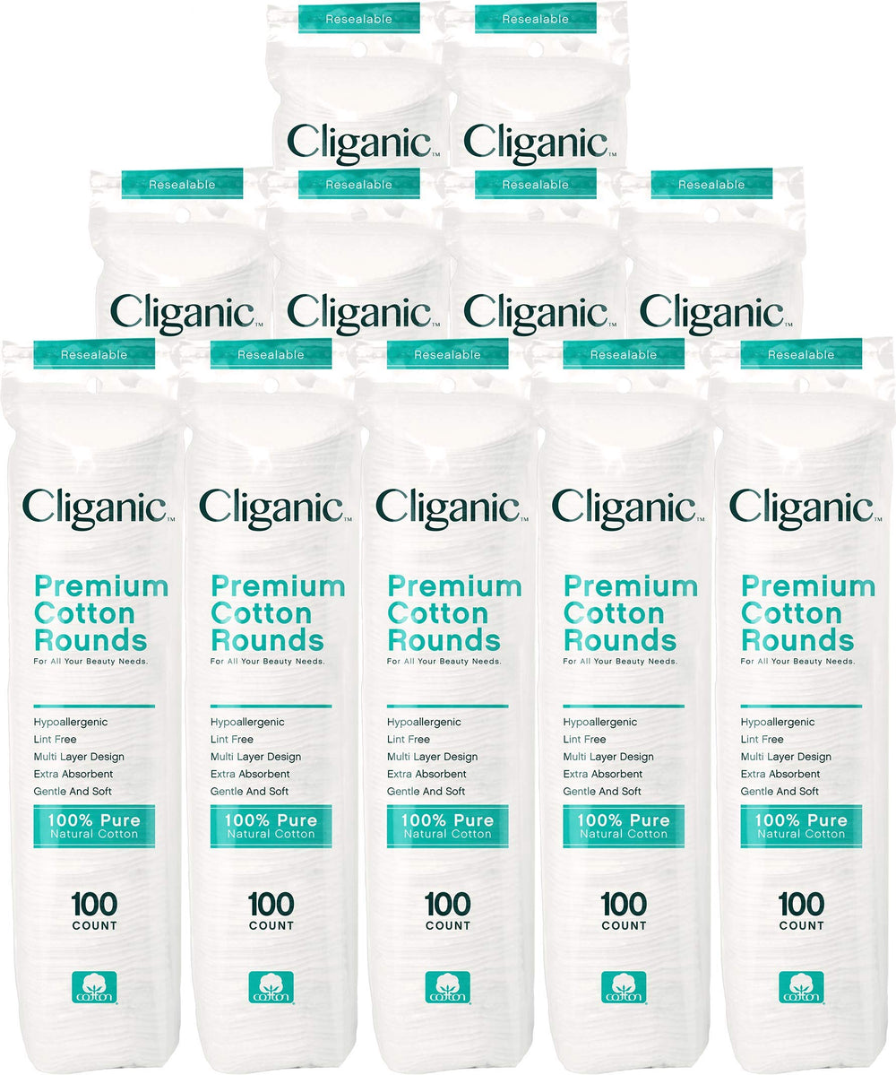 Cliganic discos de algodón para rostro, textura suave para desmaquillar