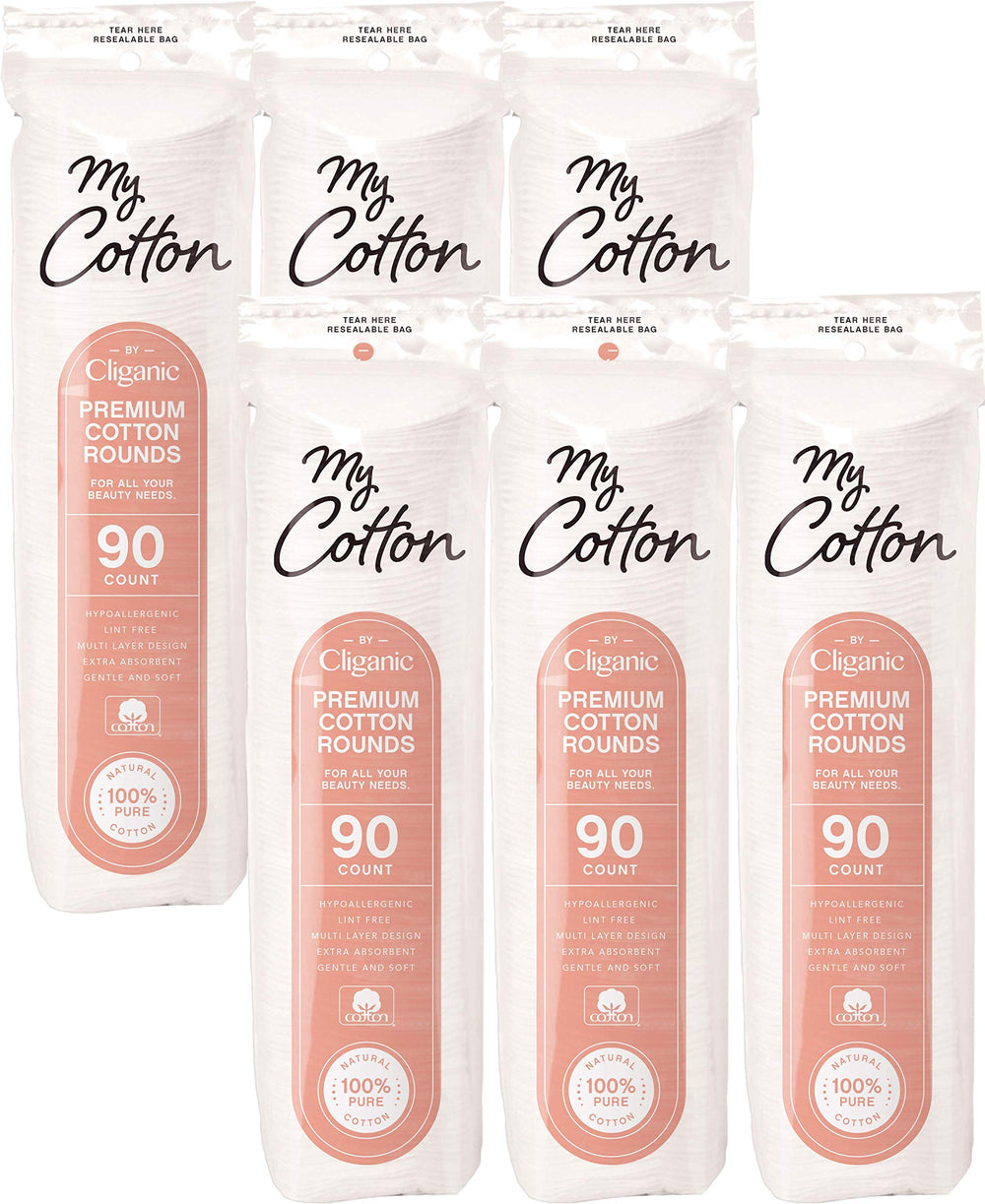 Discos de algodón premium de Cliganic, 540 cuentas, para limpieza suave sin pelusa.