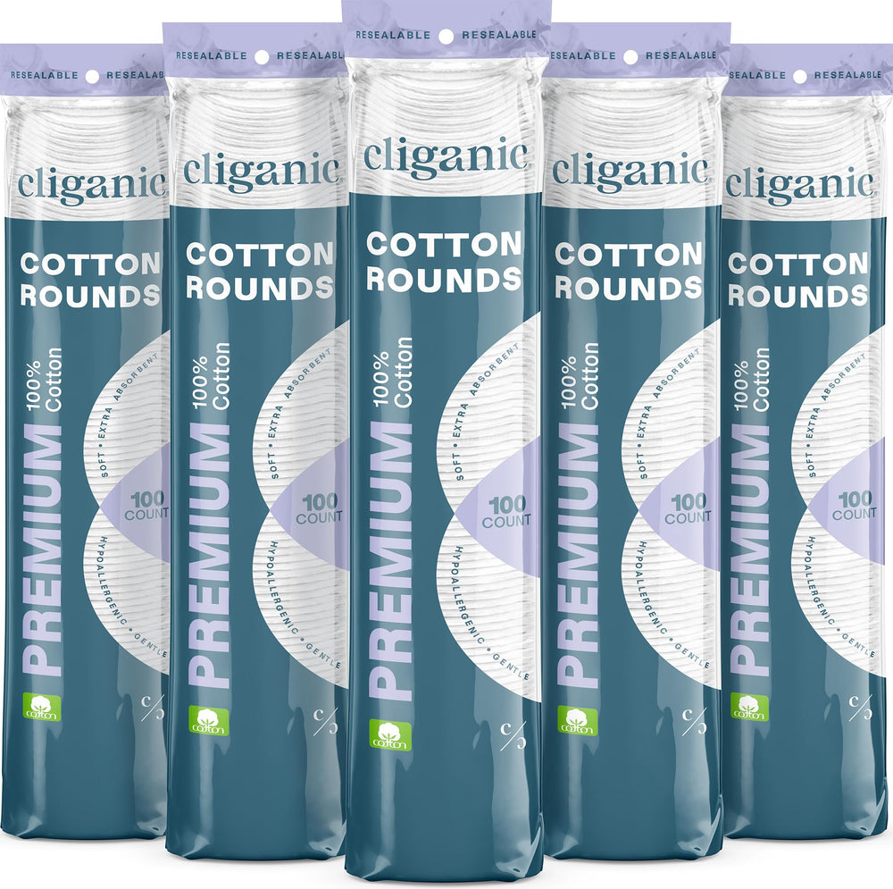 Cliganic discos desmaquillantes de algodón para cara, limpieza suave y eficaz.