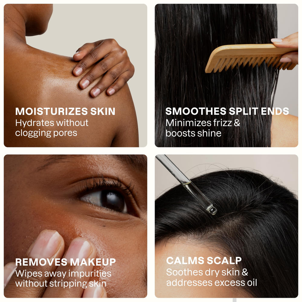 Cliganic huile jojoba application visage : soin quotidien délicat et hydratant.