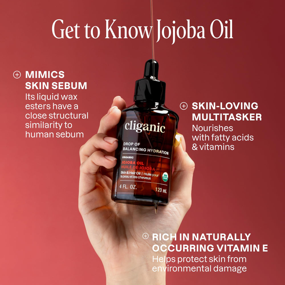Utilisation visage et cheveux avec huile jojoba Cliganic