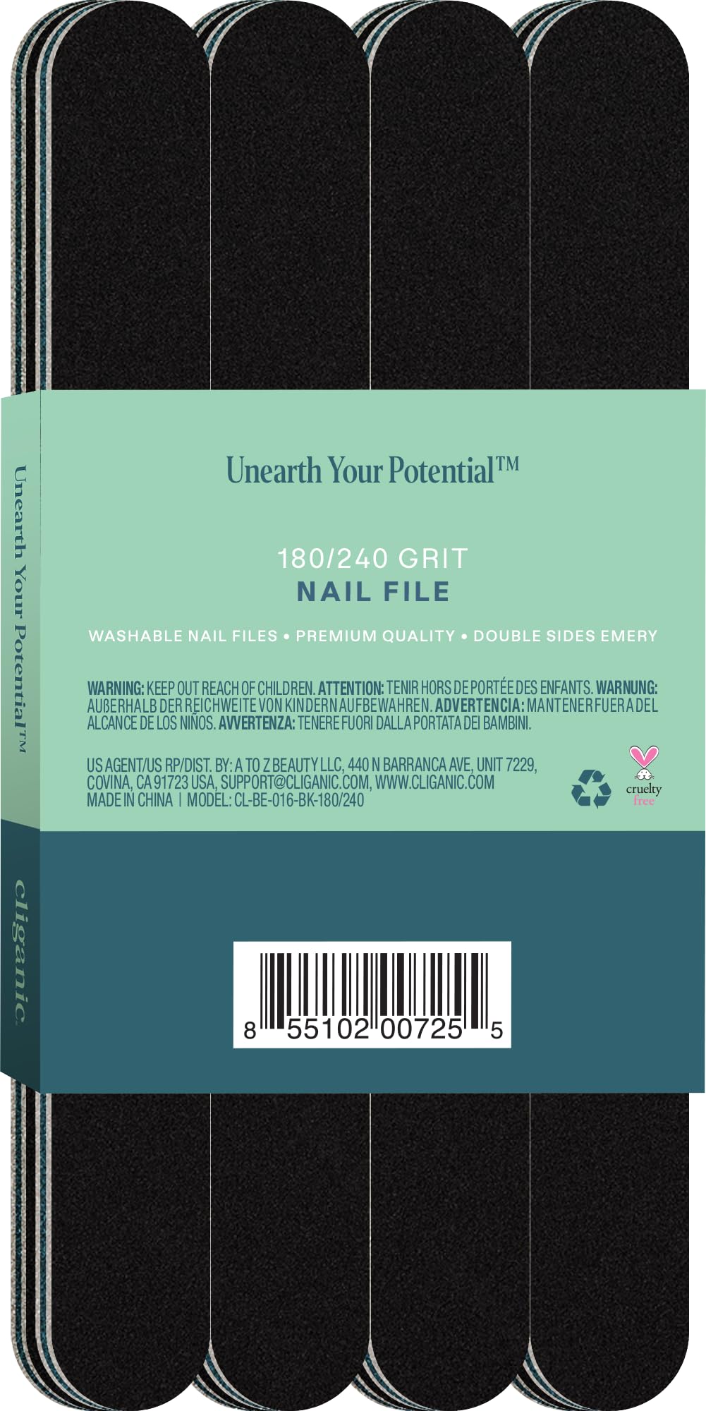 Cliganic lijas para uñas, tamaño 7 pulgadas (178 mm) para un acabado preciso.