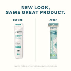 Cliganic algodón orgánico 100% puro, textura suave para rostro sensible.