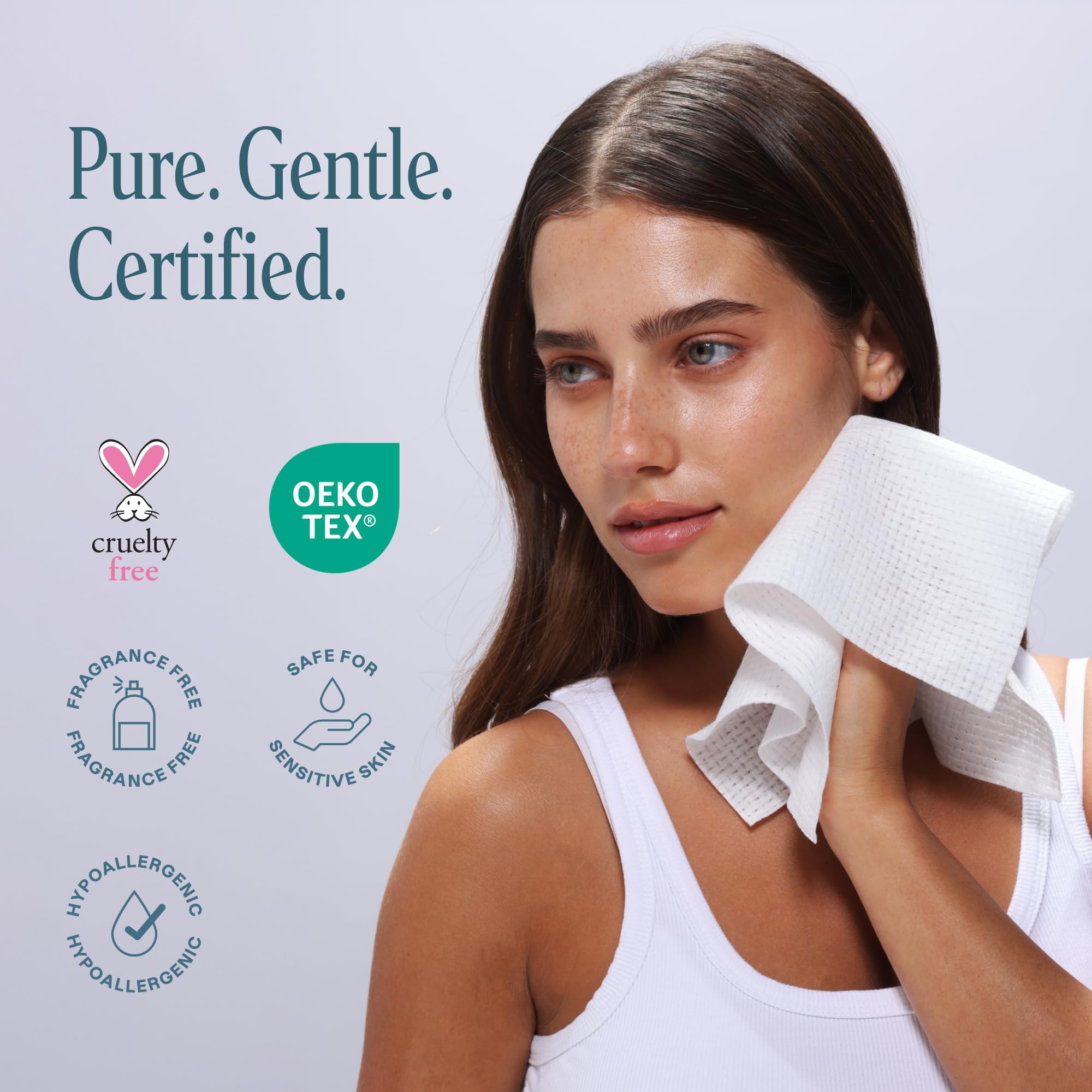 Cliganic toallitas faciales XL para limpiar brochas de maquillaje con suavidad.