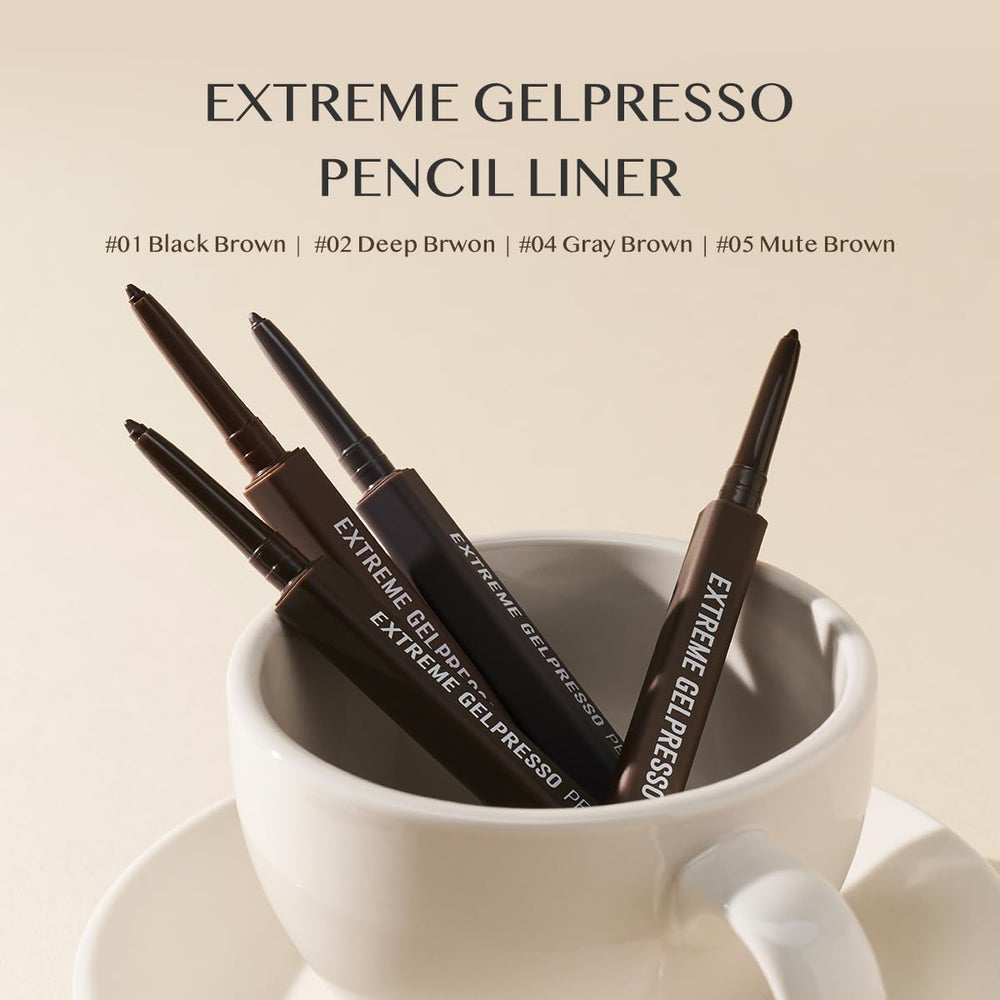 CLIO Extreme Gelpresso Pencil Eyeliner swatch on hand showing rich pigment