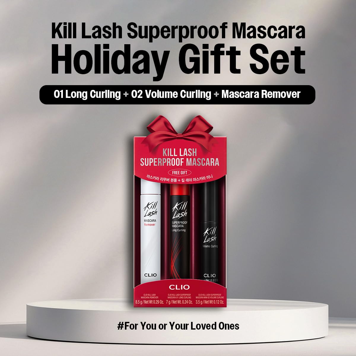 CLIO Kill Lash Superproof Mascara mini con volumen natural para pestañas densas.