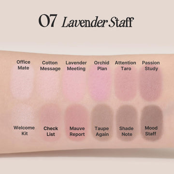 CLIO PRO paleta de ojos Air Lavender Staff, sombras con brillo satinado para efecto suave