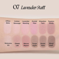 CLIO PRO paleta de ojos Air Lavender Staff, sombras con brillo satinado para efecto suave