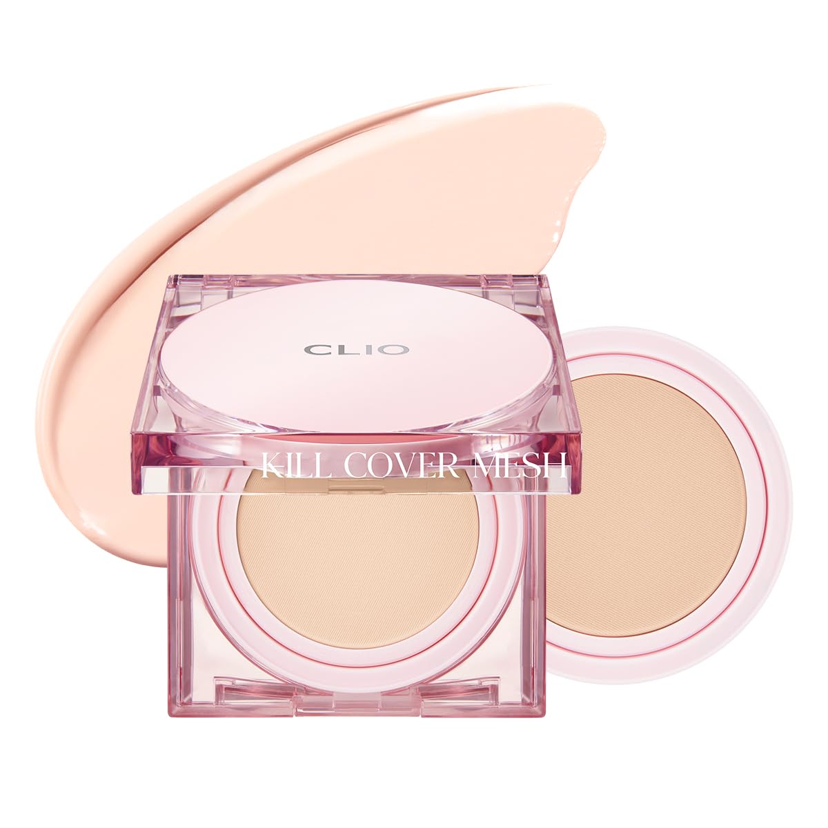 CLIO Kill Cover Mesh Glow Cushion en bote; cobertura ligera y luminosa para piel radiante.