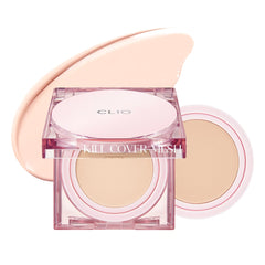 CLIO Kill Cover Mesh Glow Cushion en bote; cobertura ligera y luminosa para piel radiante.