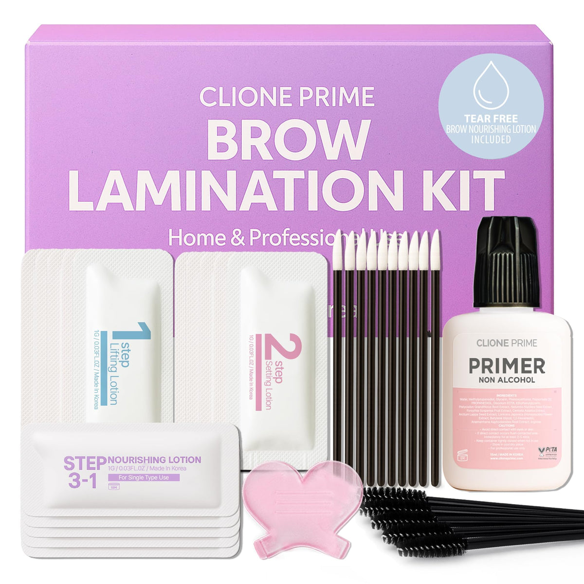 CLIONE PRIME kit laminacion cejas domicilio: resultados duraderos en casa.