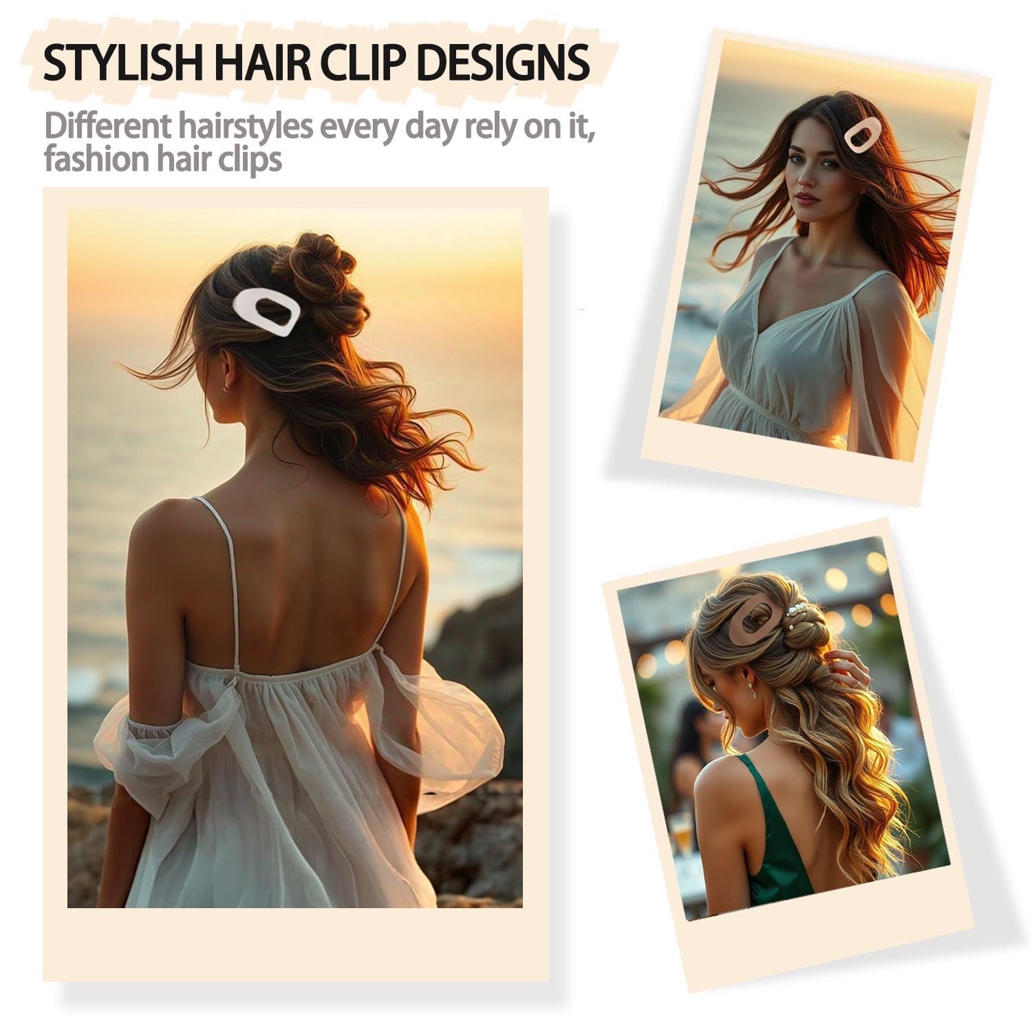 clips-pelo-plano-beige-frente: clip beige con sujeción estable para estilo diario.