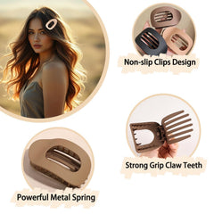 clips-pelo-plano-crema-frente: clip crema para cabello suave con agarre cómodo.