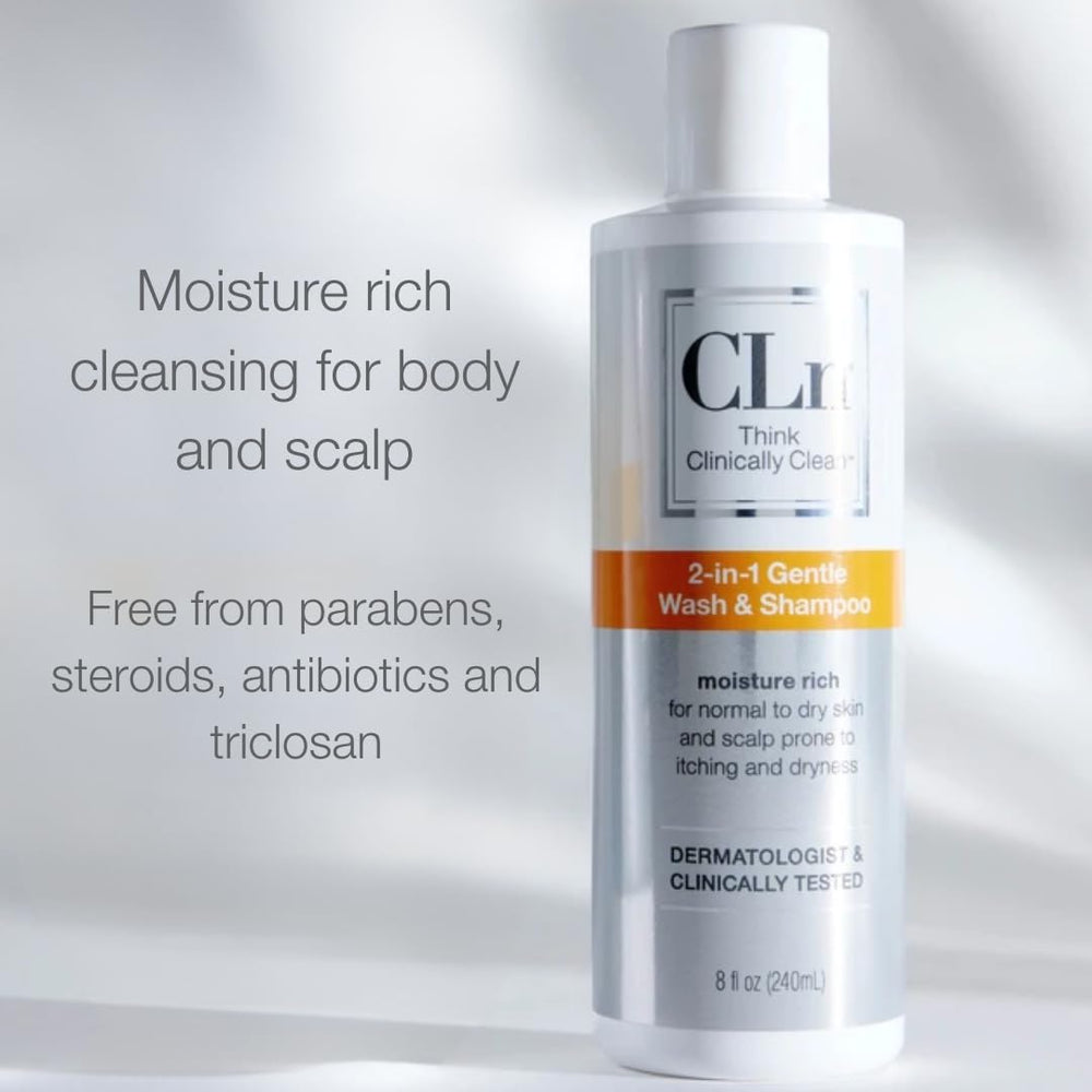 CLn 2-en-1 contiene glicerina USP para hidratación.