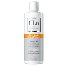 CLn 2-en-1 lavado suave para piel y cuero cabelludo sensibles.