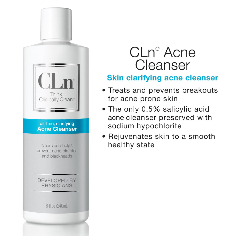 Uso diario recomendado de CLn Acne Cleanser para piel grasa
