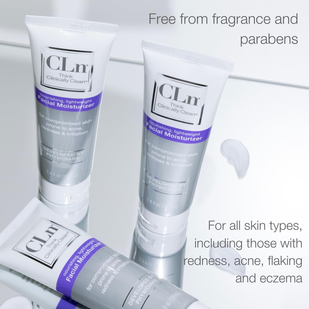 CLn Hidratante Facial aplicación suave en rostro y cuello.
