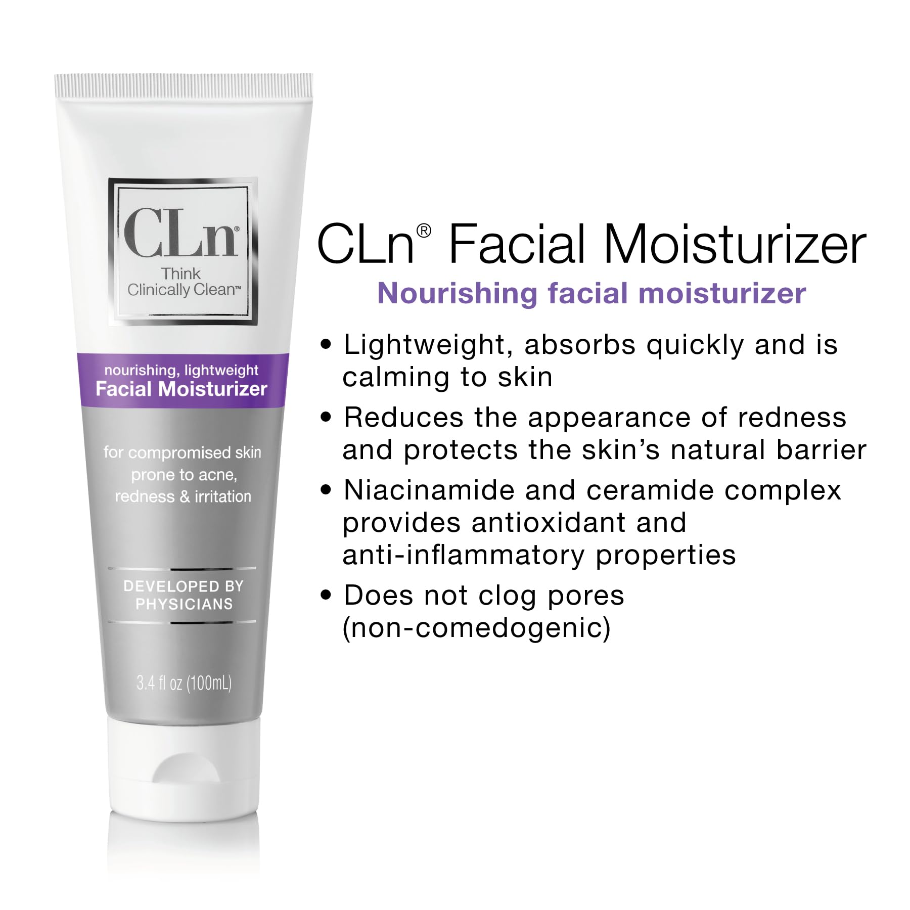 CLn Hidratante Facial refuerza la barrera cutánea sin grasa.