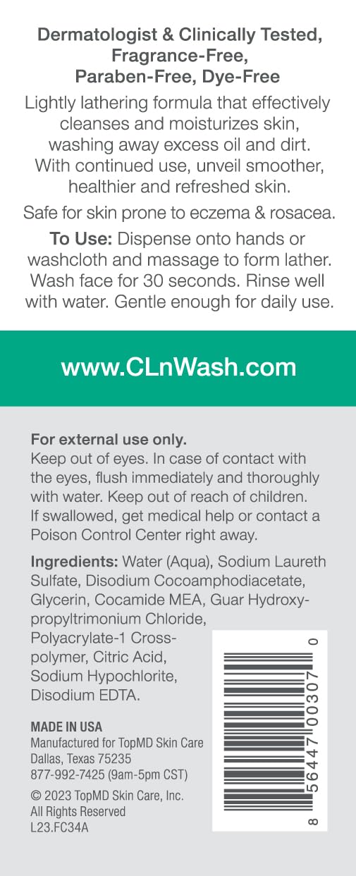 CLn Limpiador Facial: espuma suave para limpieza diaria sin irritación.