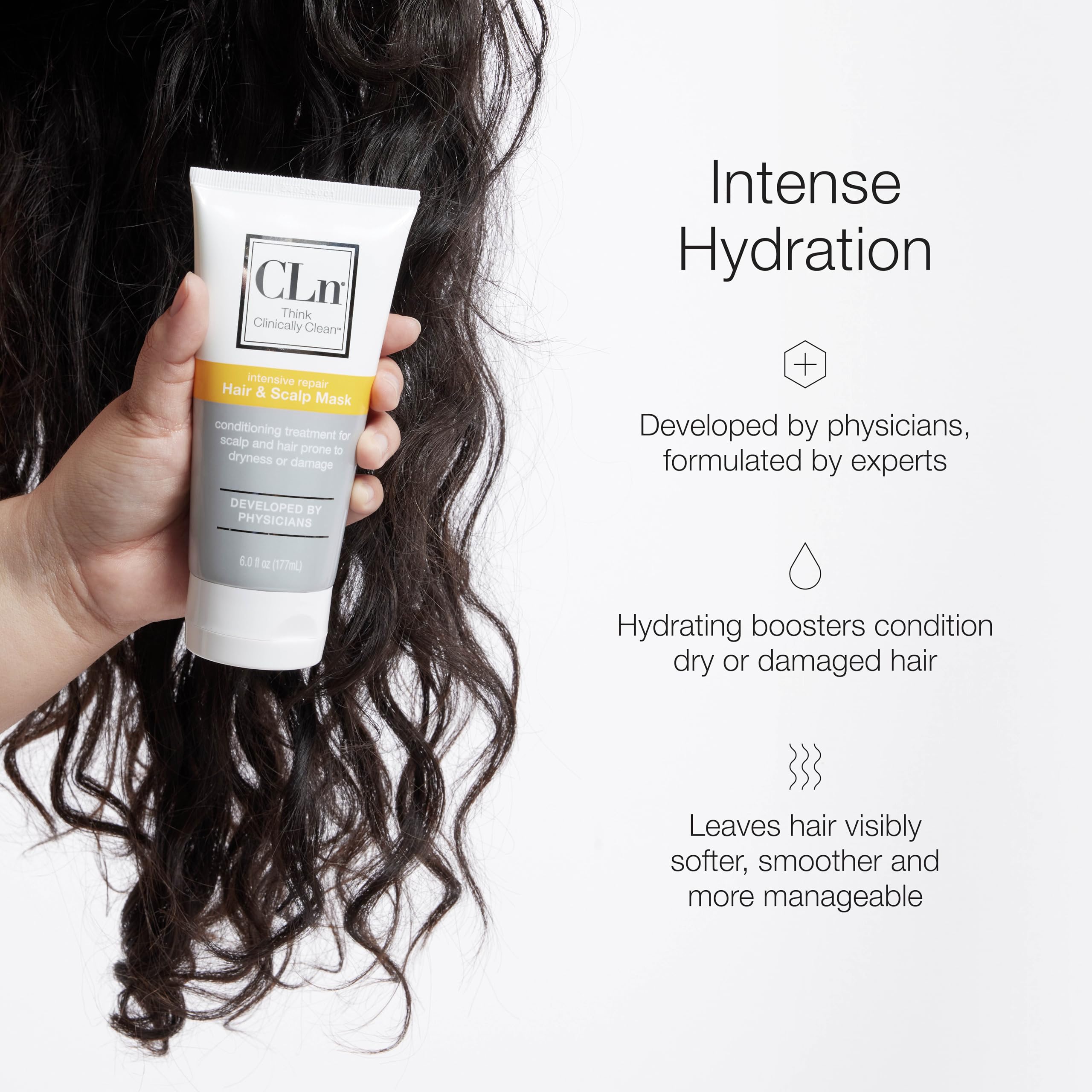 CLn Masque Cheveux Texture Creme pour une application facile.