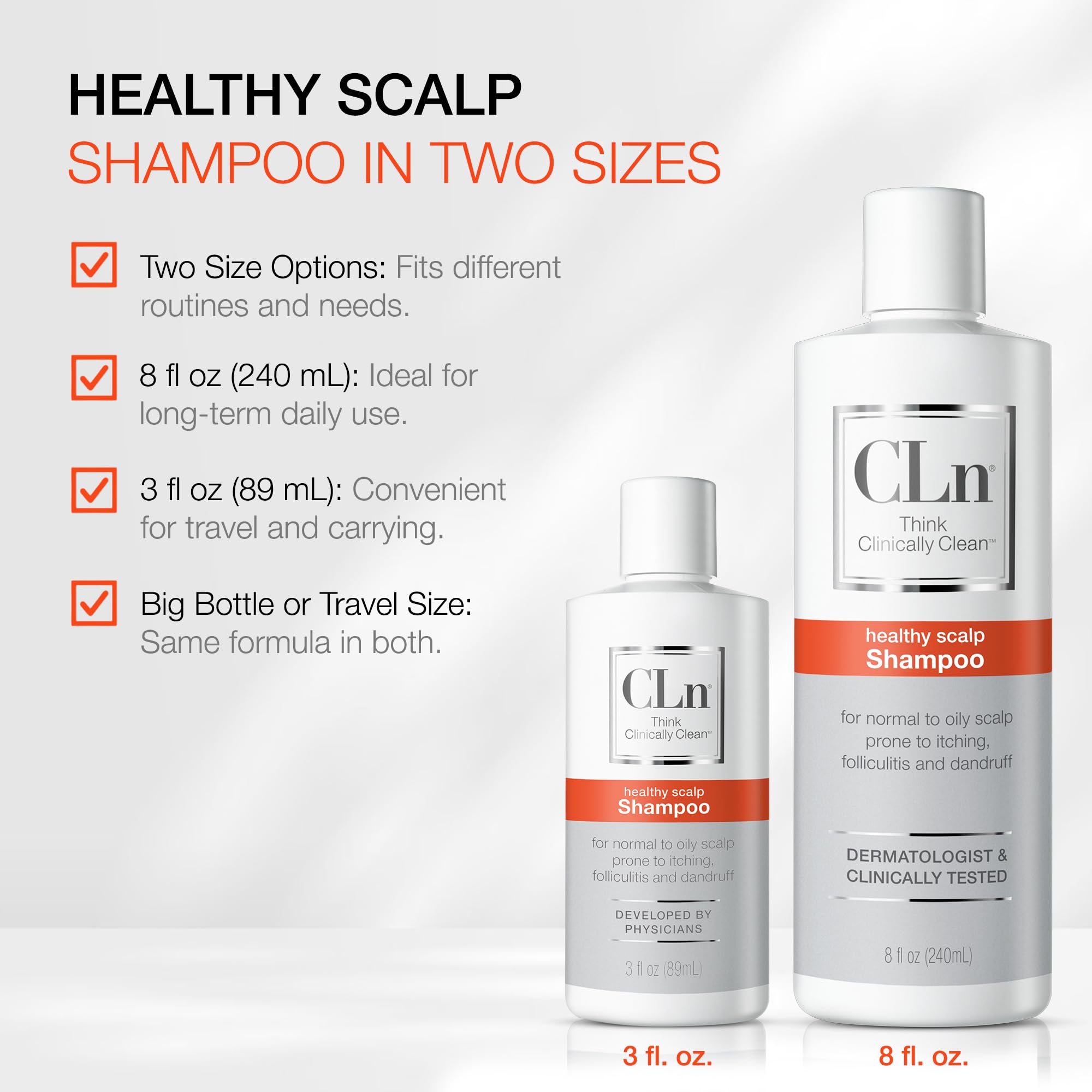 CLn Shampoo aplicacion en cuero cabelludo facilita una limpieza profunda.