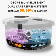 closewave spa de pies con luz ultravioleta y ozono para agua más limpia.