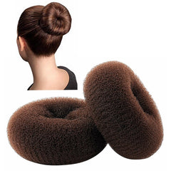 CLOTHOBEAUTY anillo para moño extra grande marrón, ideal para cabello grueso y largo.