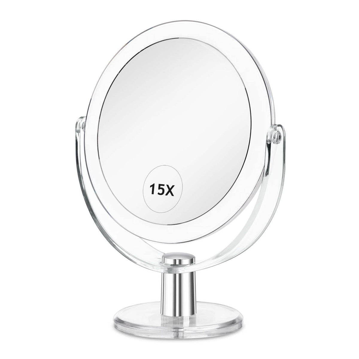 CLSEVXY Espejo de maquillaje doble con aumento 1x y 15x para retoques precisos
