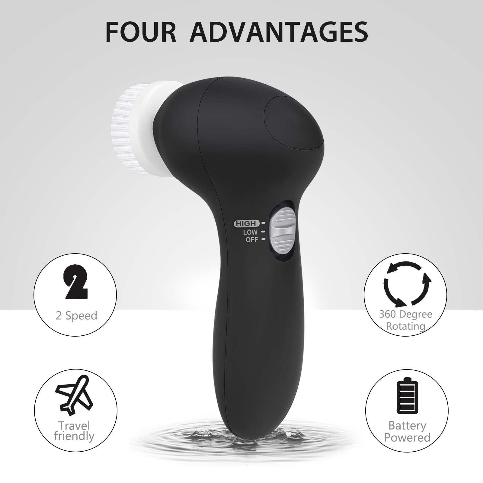 CLSEVXY rotación 360 grados para exfoliación suave