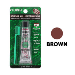 Clubman wax para bigote con cepillo y peine incluido para modelado preciso.