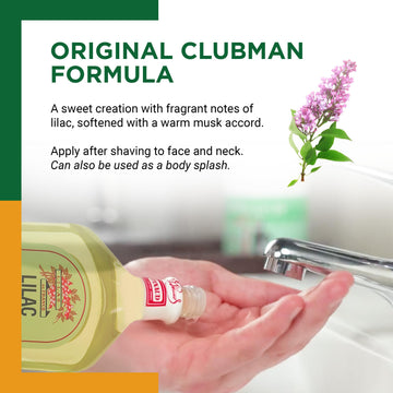 Clubman Pinaud Lilac Vegetal, empaque clásico evocando la barbería tradicional.