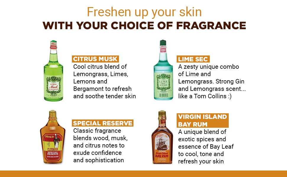 Clubman Pinaud Virgin Island Bay Rum, uso diario fácil tras la ducha.