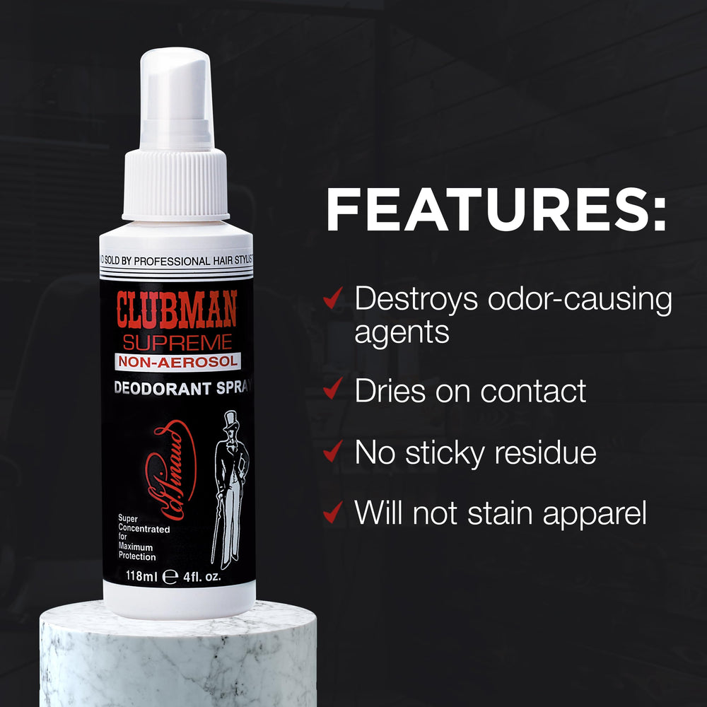 Clubman Supreme sin aerosol, boquilla detallada para una aplicación suave.