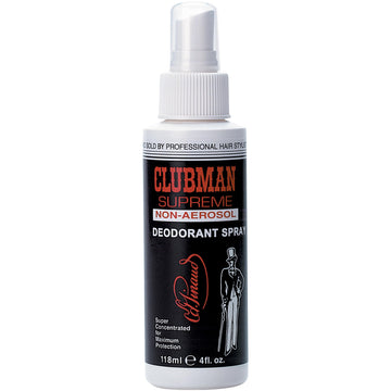 Clubman Supreme sin aerosol, botella frontal, sensación fresca que dura todo el día.
