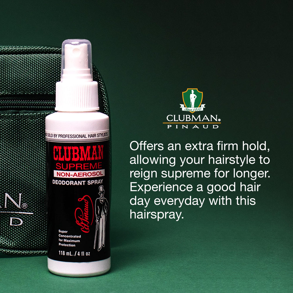 Clubman Supreme: detalle de Panthenol para suavidad y salud capilar.