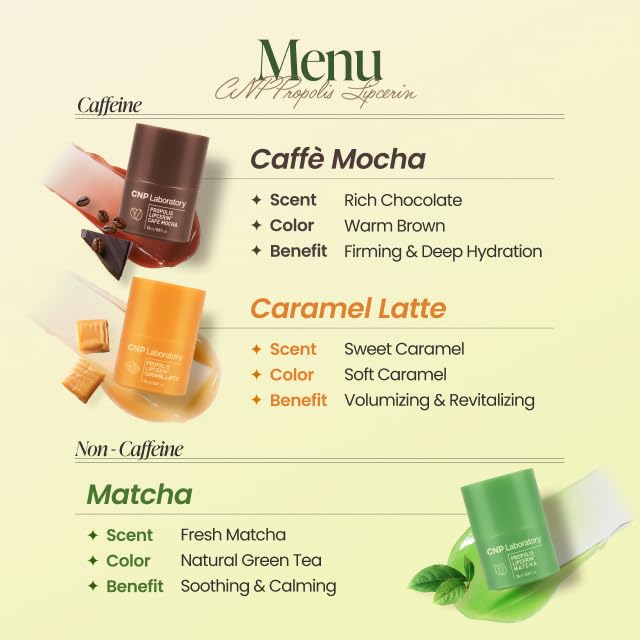 CNP Café Lip Butter Propolis Lipcerin 07 Matcha aplicador higiénico para dosis precisas