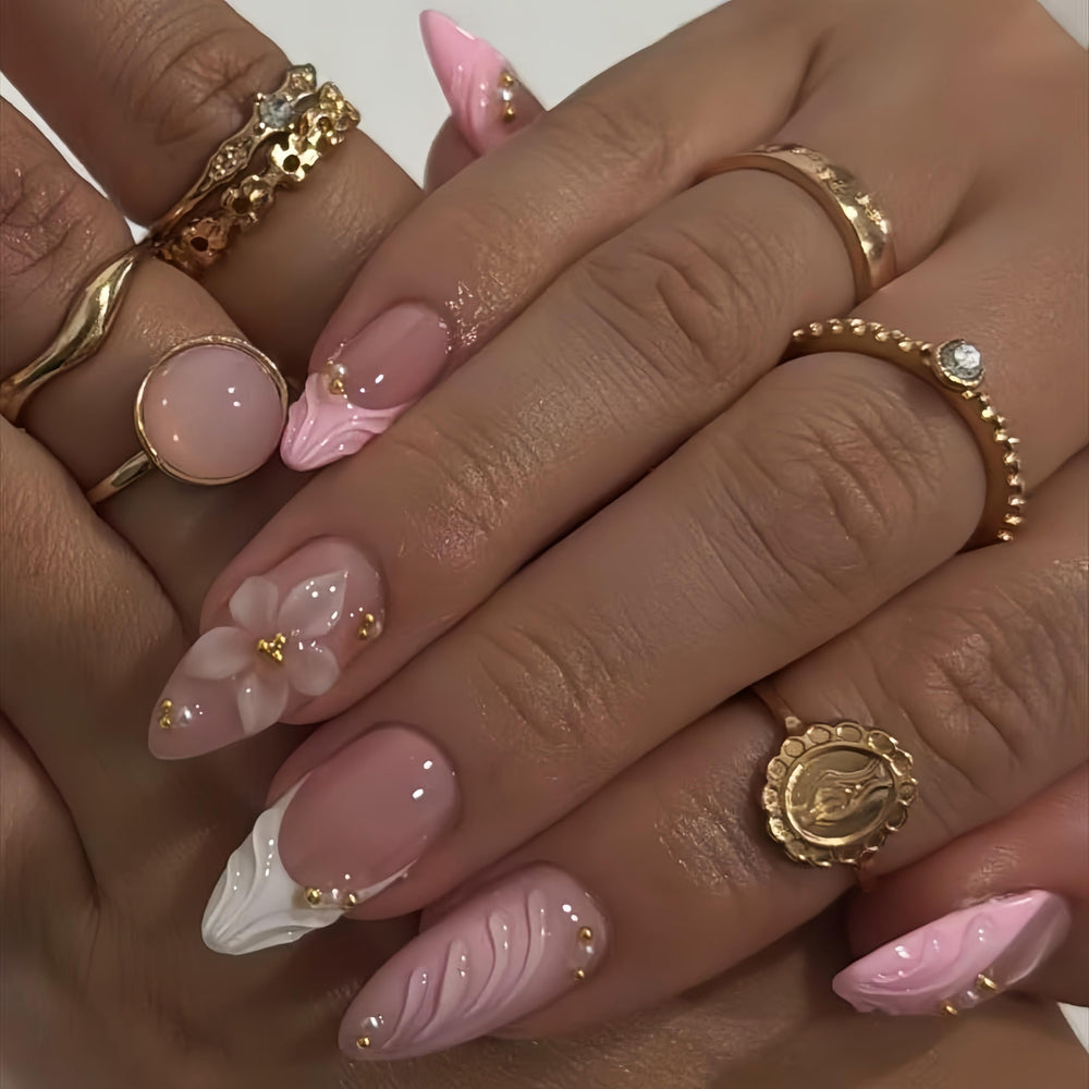 CnSybaris diseño frances rosado brillante para un look elegante.